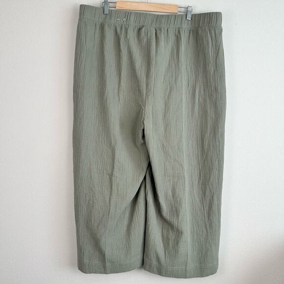 Chico’s Double Gauze Cotton Wide Leg Cropped Pants Chicos Size 4 2XL XXL 20 EUC - Picture 3 of 6